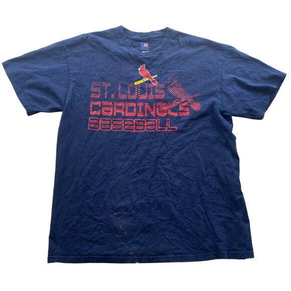 St. Louis Cardinals Baseball Mens T-Shirt Size XL Blue MLB Graphic Tee Blue - Picture 1 of 9
